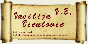 Vasilija Biculović vizit kartica